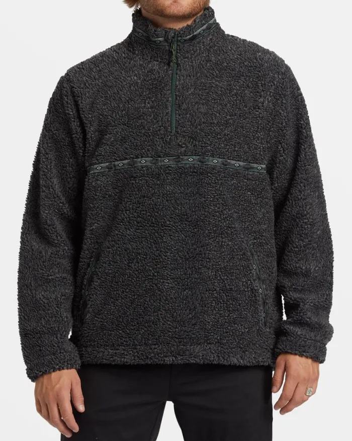 Billabong Hoodies and Fleece Boundary Tombstone Fleece Half Zip Pullover Black Heather 8211 Men