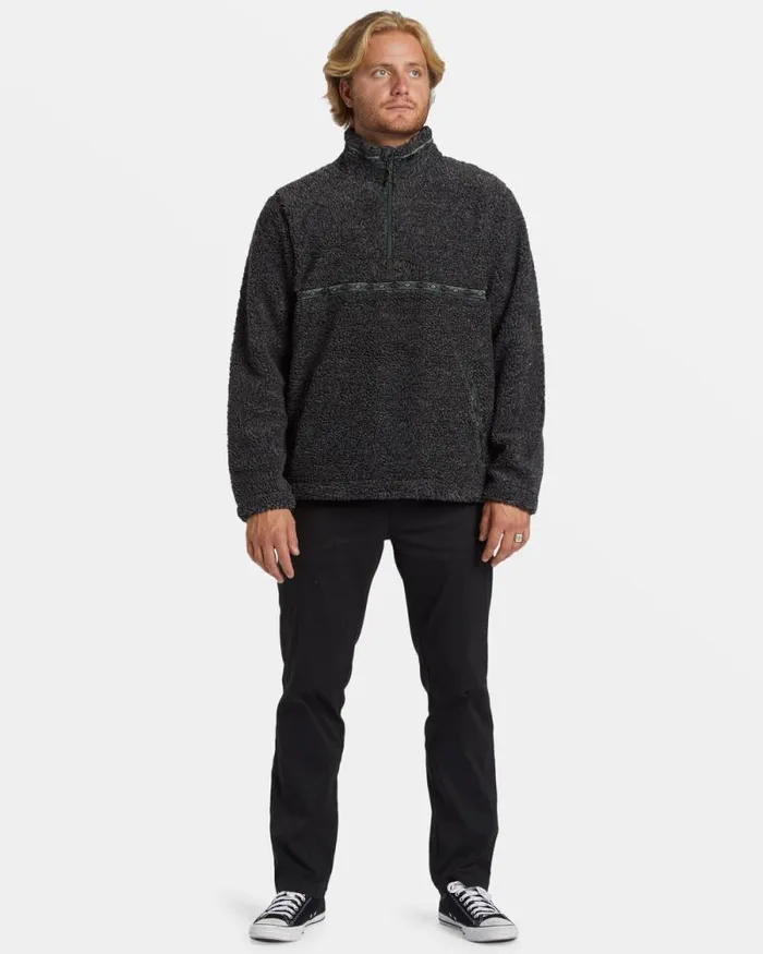 Billabong Hoodies and Fleece Boundary Tombstone Fleece Half Zip Pullover Black Heather 8211 Men