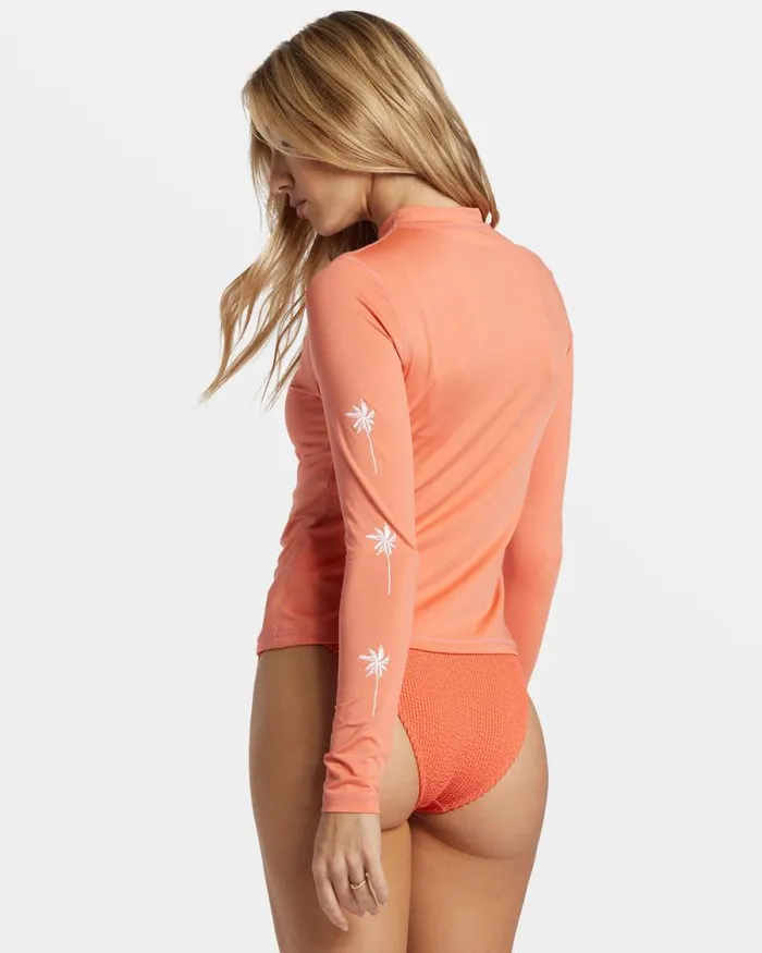 Billabong Rashguards and Bodysuits Core Long Sleeve Surf Tee Sweet Papaya 8211 Women Billabong Rashguards and Bodysuits Core Long Sleeve Surf Tee Sweet Papaya 8211 Women