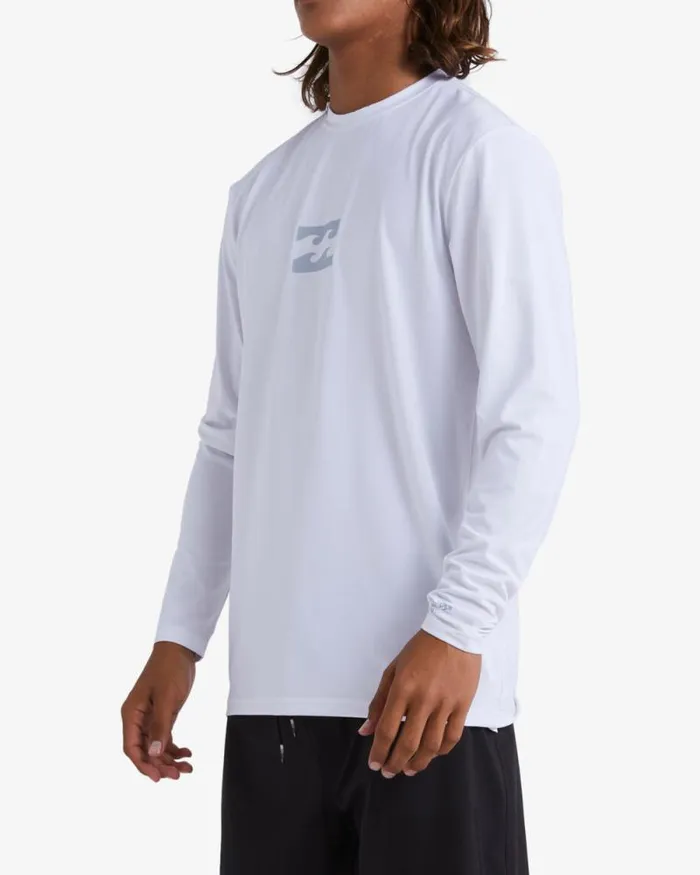 Billabong Rashguards and Surf Tees All Day Wave Loose Fit Long Sleeve Surf Tee White 8211 Men Billabong Rashguards and Surf Tees All Day Wave Loose Fit Long Sleeve Surf Tee White 8211 Men