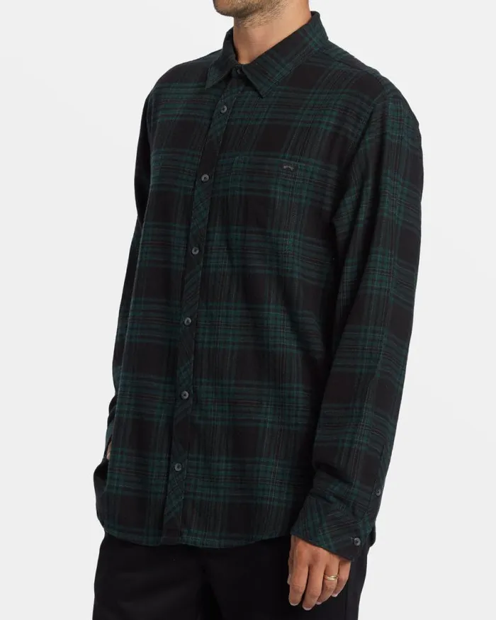 Billabong Shirts Coastline Long Sleeve Flannel Shirt Black 8211 Men