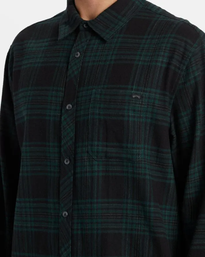 Billabong Shirts Coastline Long Sleeve Flannel Shirt Black 8211 Men