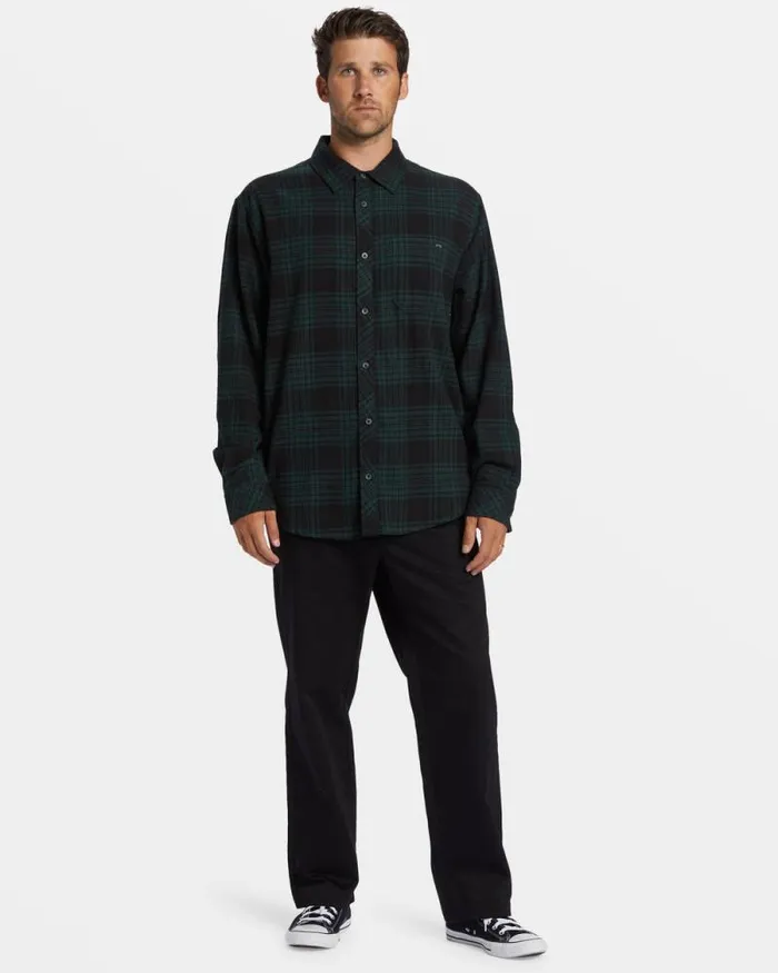 Billabong Shirts Coastline Long Sleeve Flannel Shirt Black 8211 Men