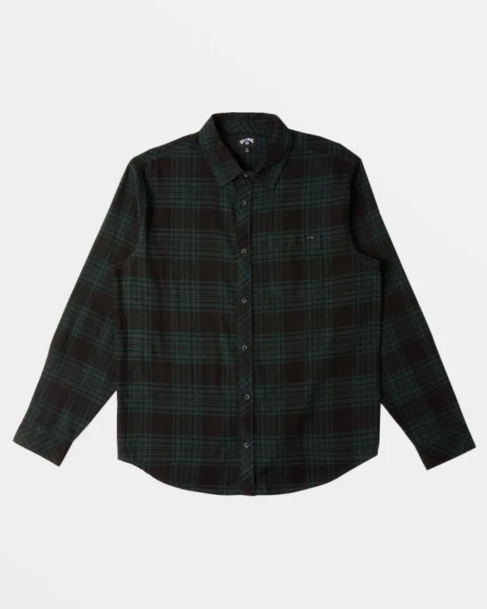 Billabong Shirts Coastline Long Sleeve Flannel Shirt Black 8211 Men