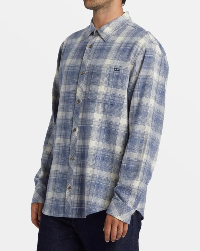 Billabong Shirts Coastline Long Sleeve Flannel Shirt Slate Blue 8211 Men Billabong Shirts Coastline Long Sleeve Flannel Shirt Slate Blue 8211 Men