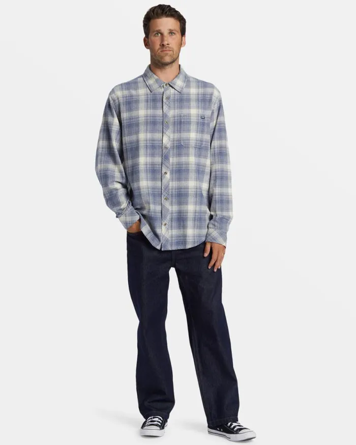Billabong Shirts Coastline Long Sleeve Flannel Shirt Slate Blue 8211 Men Billabong Shirts Coastline Long Sleeve Flannel Shirt Slate Blue 8211 Men
