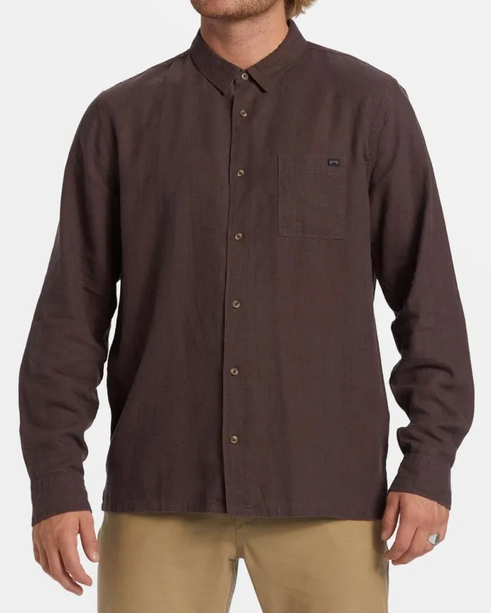 Billabong Shirts Ricardo Long Sleeve Shirt Plum 8211 Men