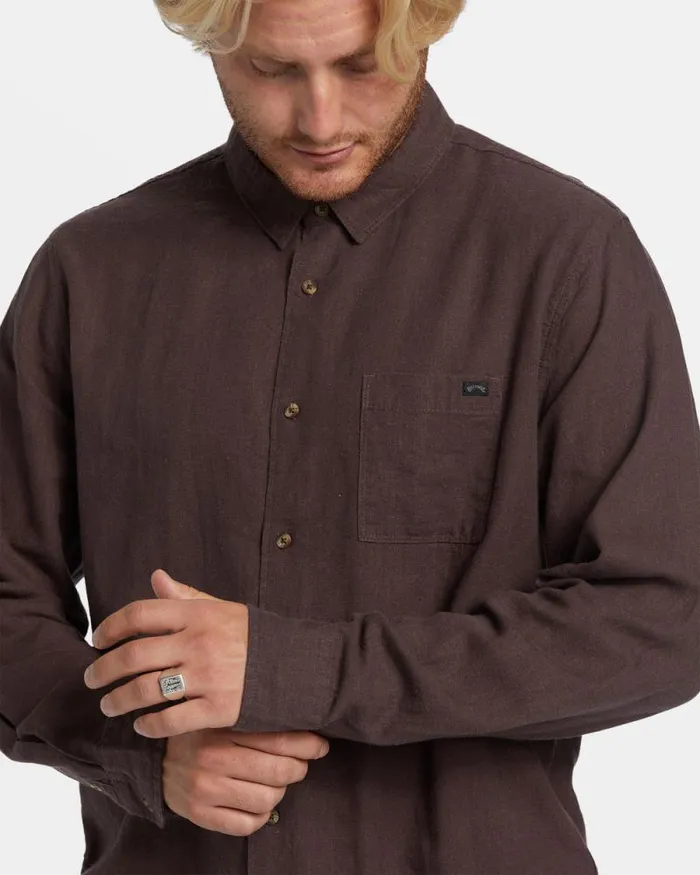 Billabong Shirts Ricardo Long Sleeve Shirt Plum 8211 Men