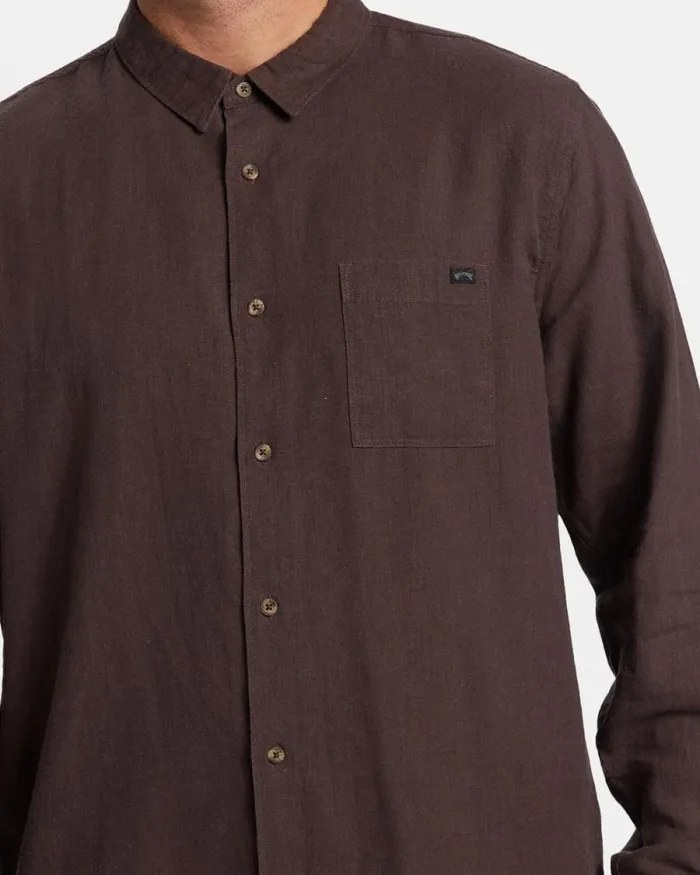 Billabong Shirts Ricardo Long Sleeve Shirt Plum 8211 Men
