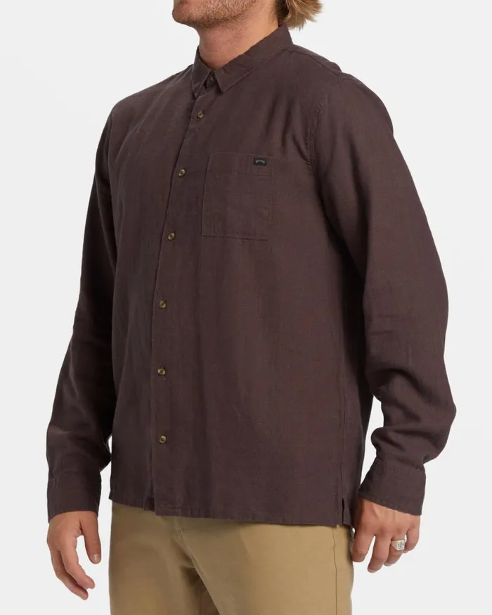 Billabong Shirts Ricardo Long Sleeve Shirt Plum 8211 Men