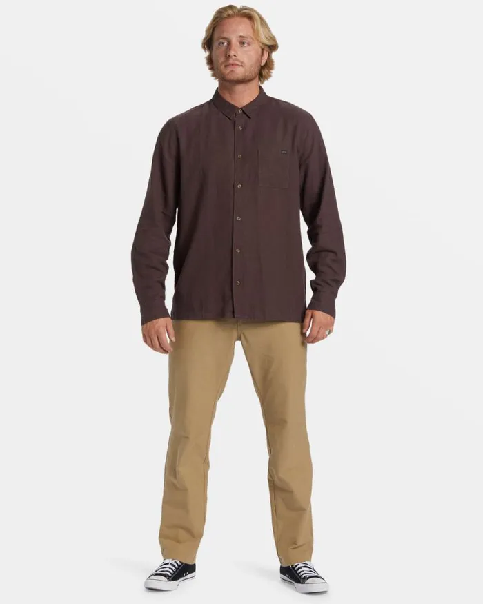 Billabong Shirts Ricardo Long Sleeve Shirt Plum 8211 Men