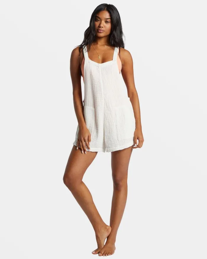 Billabong Shorts Beach Crush Romper Salt Crystal 8211 Women Billabong Shorts Beach Crush Romper Salt Crystal 8211 Women