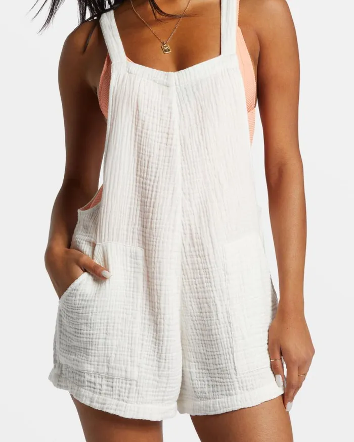Billabong Shorts Beach Crush Romper Salt Crystal 8211 Women Billabong Shorts Beach Crush Romper Salt Crystal 8211 Women