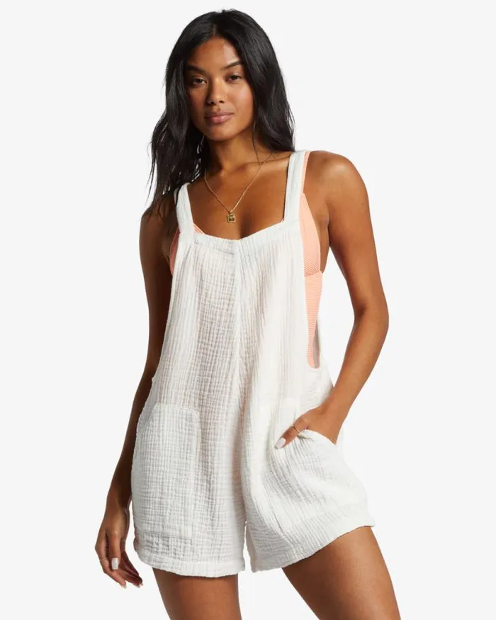 Billabong Shorts Beach Crush Romper Salt Crystal 8211 Women Billabong Shorts Beach Crush Romper Salt Crystal 8211 Women