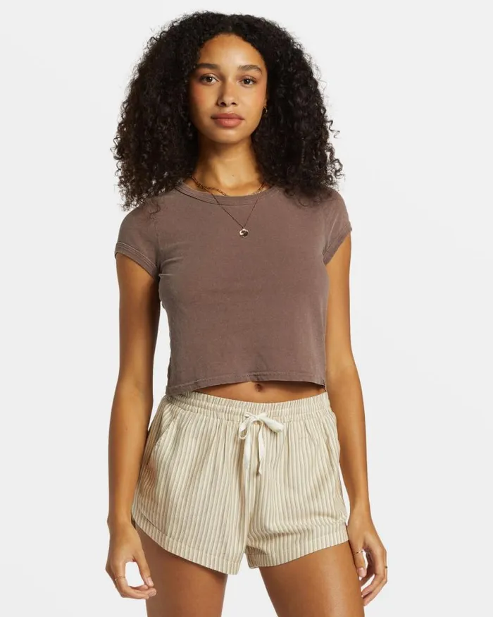Billabong Shorts Road Trippin Elastic Waist Shorts Cobblestone 8211 Women