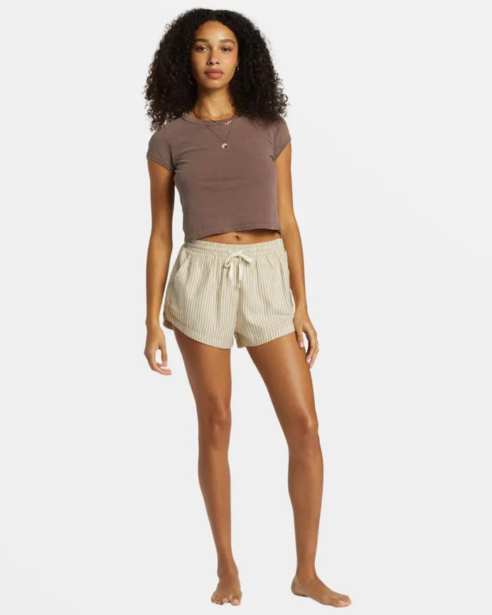 Billabong Shorts Road Trippin Elastic Waist Shorts Cobblestone 8211 Women