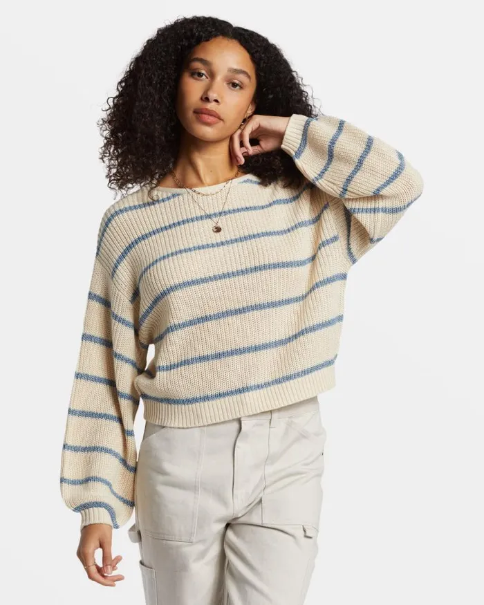 Billabong Sweaters Changing Tides Pullover Sweater Blue Shadow 8211 Women Billabong Sweaters Changing Tides Pullover Sweater Blue Shadow 8211 Women