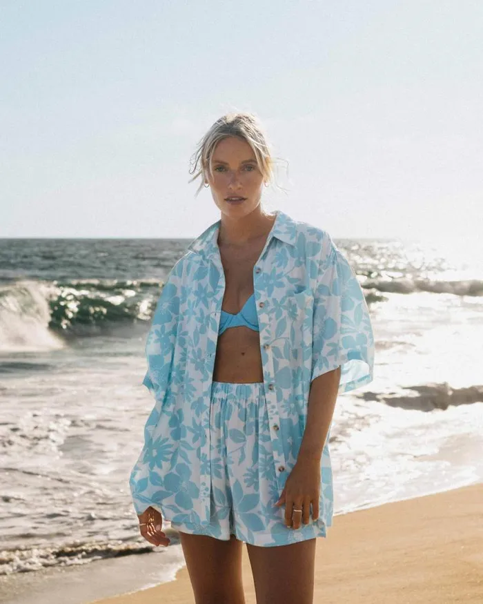 Billabong Tops On Vacation Shirt Bliss Blue 8211 Women