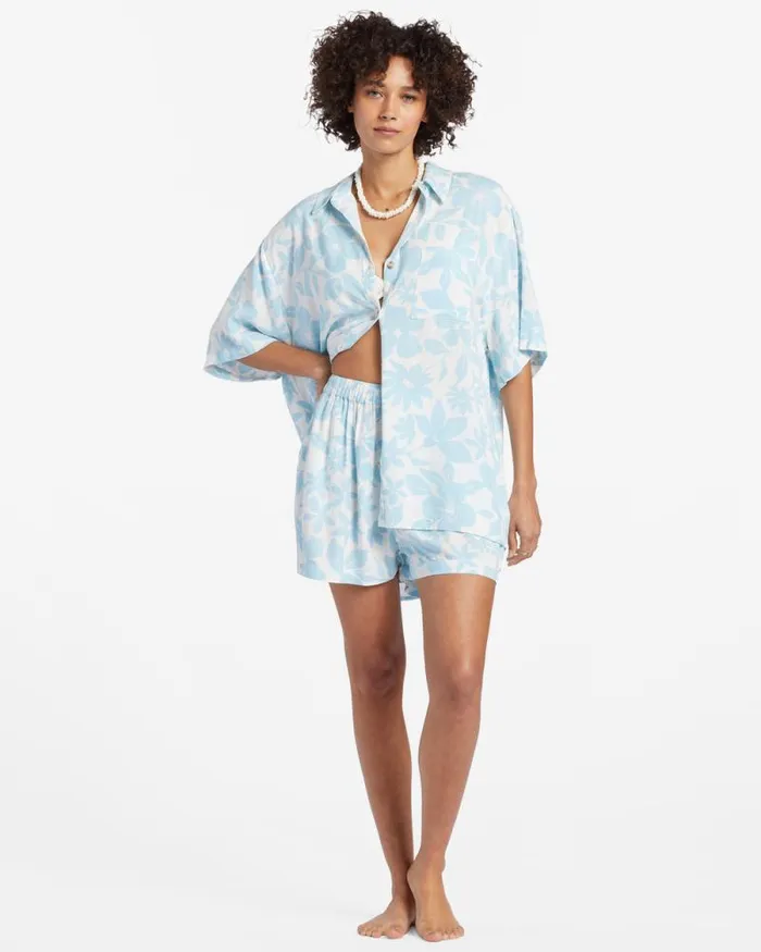 Billabong Tops On Vacation Shirt Bliss Blue 8211 Women Billabong Tops On Vacation Shirt Bliss Blue 8211 Women