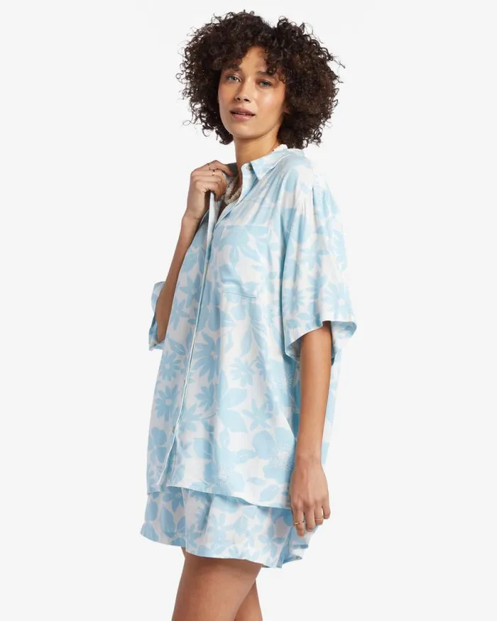 Billabong Tops On Vacation Shirt Bliss Blue 8211 Women Billabong Tops On Vacation Shirt Bliss Blue 8211 Women