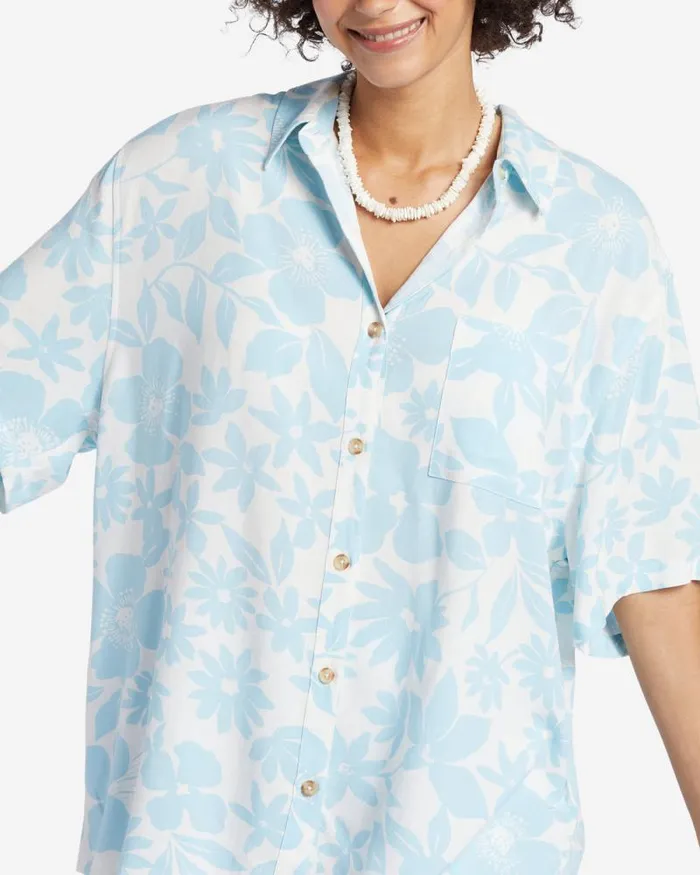 Billabong Tops On Vacation Shirt Bliss Blue 8211 Women Billabong Tops On Vacation Shirt Bliss Blue 8211 Women