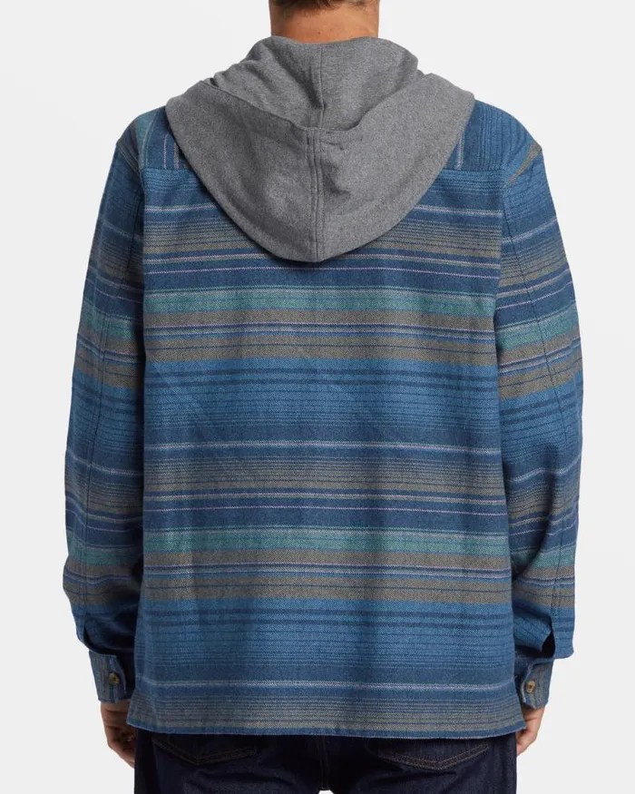 Billabong Wave Washed Essentials Baja Hooded Long Sleeve Flannel Shirt Dusty Navy 8211 Men Billabong Wave Washed Essentials Baja Hooded Long Sleeve Flannel Shirt Dusty Navy 8211 Men