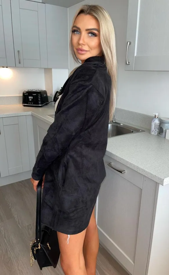 Black Isabella Knitted Pocketed Shrug Women Missfiga CoatsJackets Black Isabella Knitted Pocketed Shrug Women Missfiga CoatsJackets