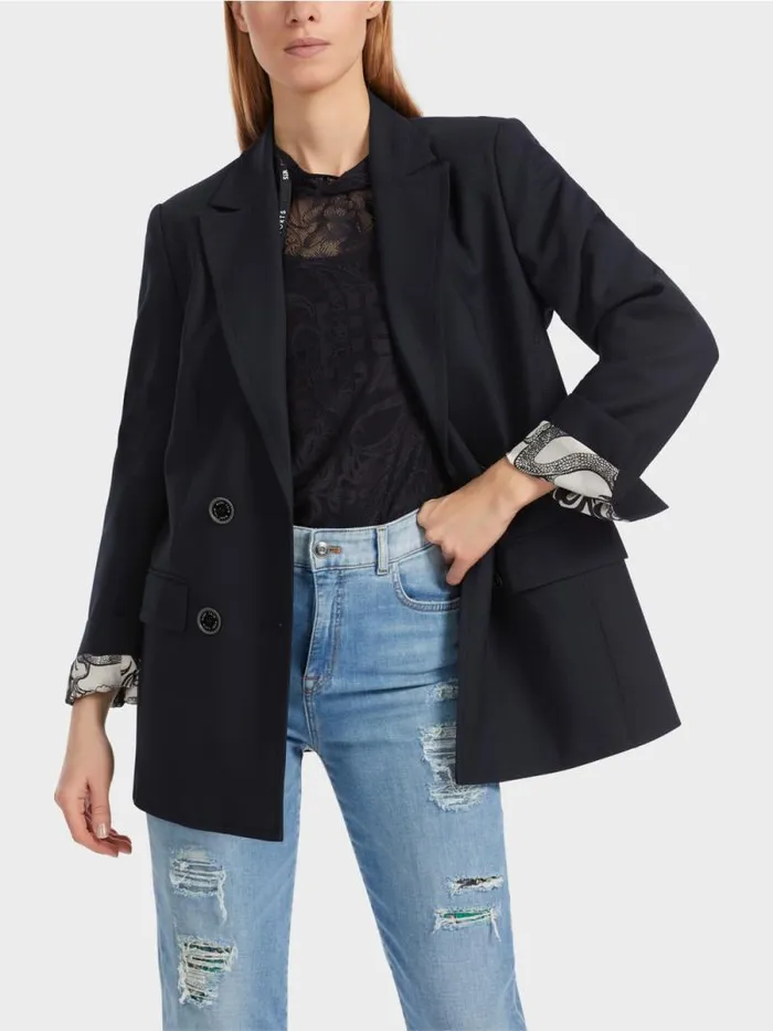Blazer Damen Marc Cain Zweireihiger Blazer Midnight Blue