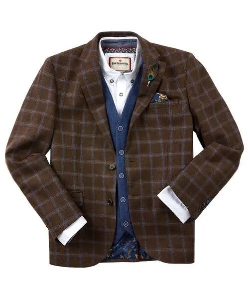 Blazers Joebrowns Apparel Charming Check Blazer Brown Blazers Joebrowns Apparel Charming Check Blazer Brown