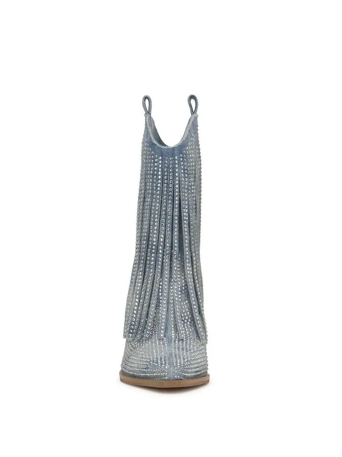 Boots and Booties Shoes Jessica Simpson Paredisa Fringe Bootie In Denim Blue