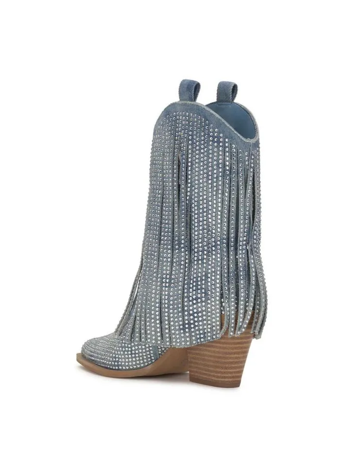 Boots and Booties Shoes Jessica Simpson Paredisa Fringe Bootie In Denim Blue