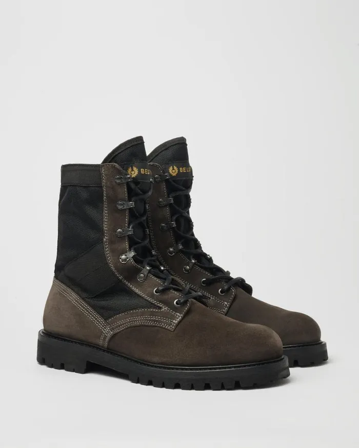Boots Men Belstaff Trooper Lace Up Boots Ebony