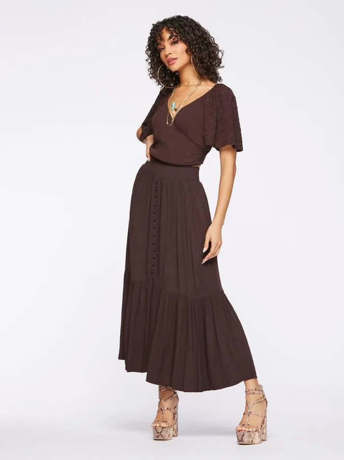 Bottoms Clothing Jessica Simpson Kelsie Skirt In Coffee