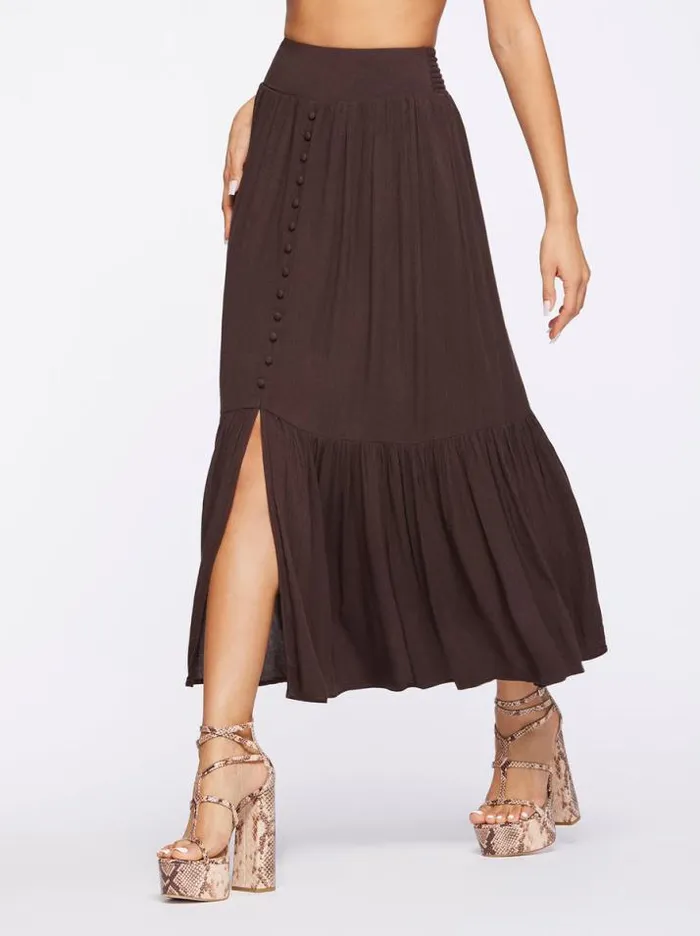 Bottoms Clothing Jessica Simpson Kelsie Skirt In Coffee