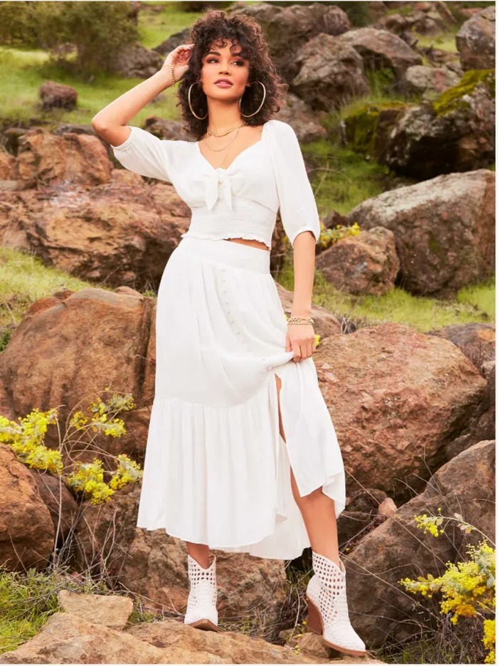 Bottoms Clothing Jessica Simpson Kelsie Skirt In Gardenia