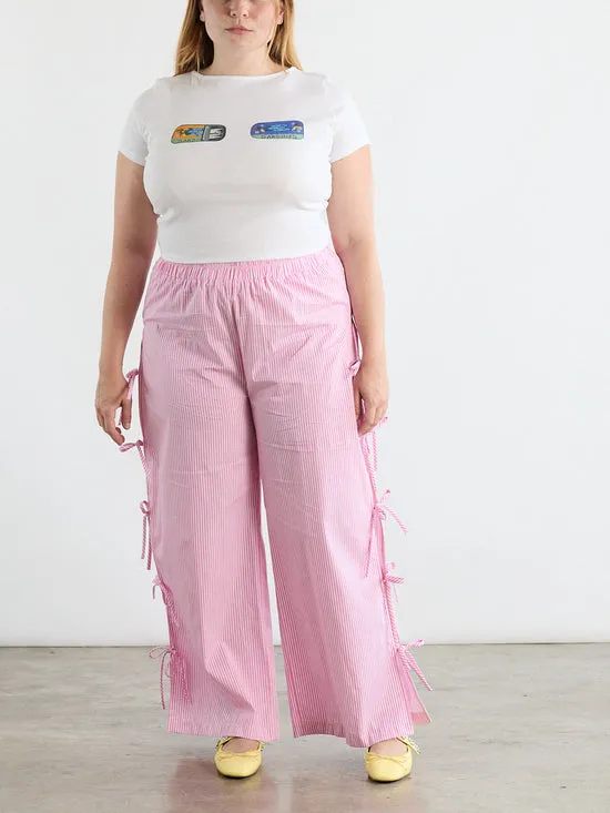 Bottoms Women Lisa Says Gah Evelyn Tie Pant Pink Stripe