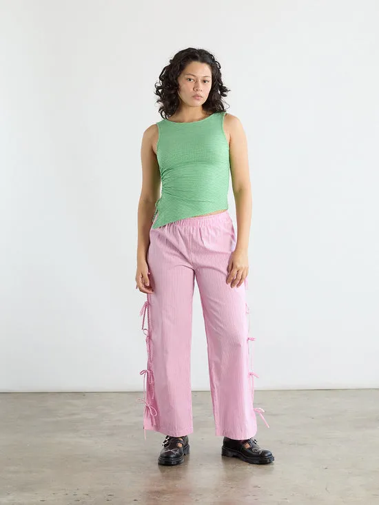 Bottoms Women Lisa Says Gah Evelyn Tie Pant Pink Stripe