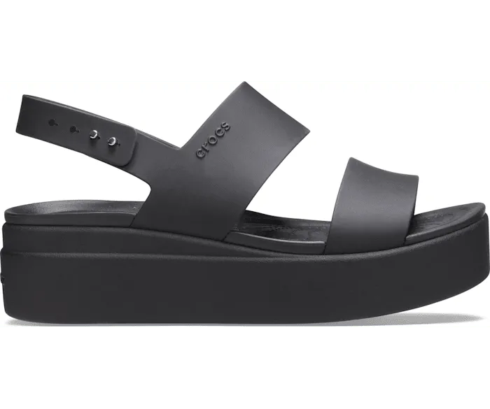 Brooklyn Low Wedge Black Black Women Crocs Sandals