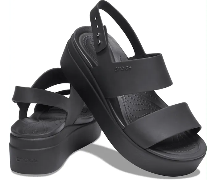 Brooklyn Low Wedge Black Black Women Crocs Sandals