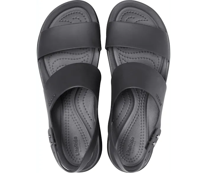 Brooklyn Low Wedge Black Black Women Crocs Sandals