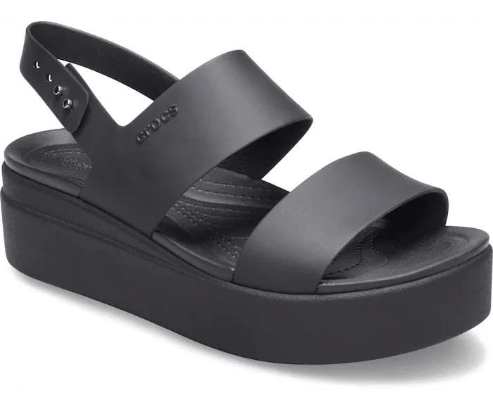 Brooklyn Low Wedge Black Black Women Crocs Sandals