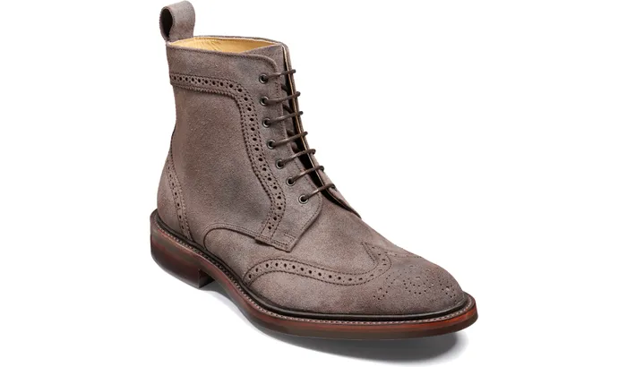 Calder 8211 Grey Suede Men Barker Shoes Mens Boots