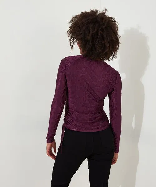 Callie High Neck Top Plum Tops Tunics and Blouses Joebrowns Apparel