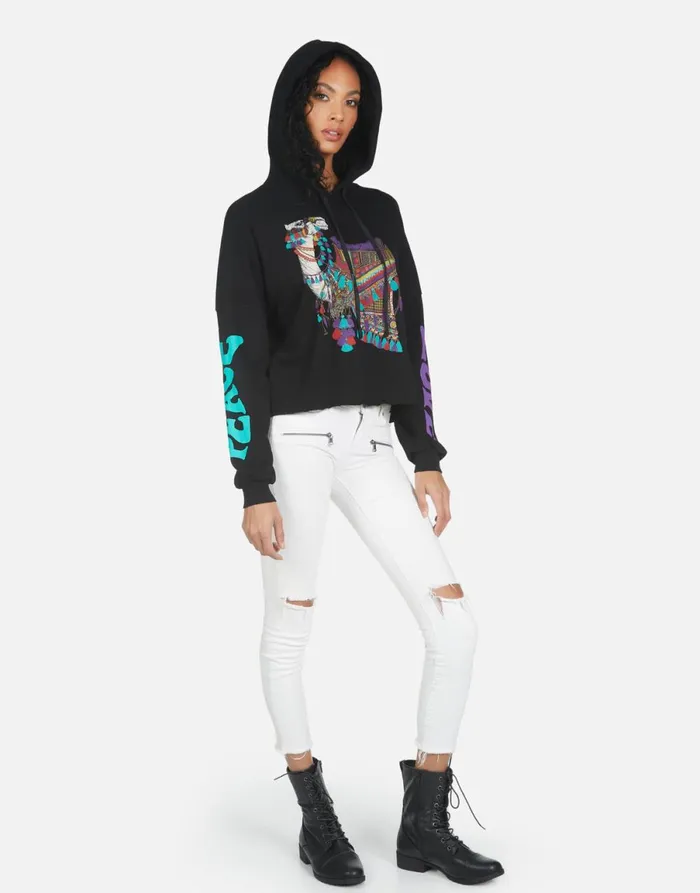 Cambry Peace Love Camel Black Women039s Lauren Moshi Hoodies