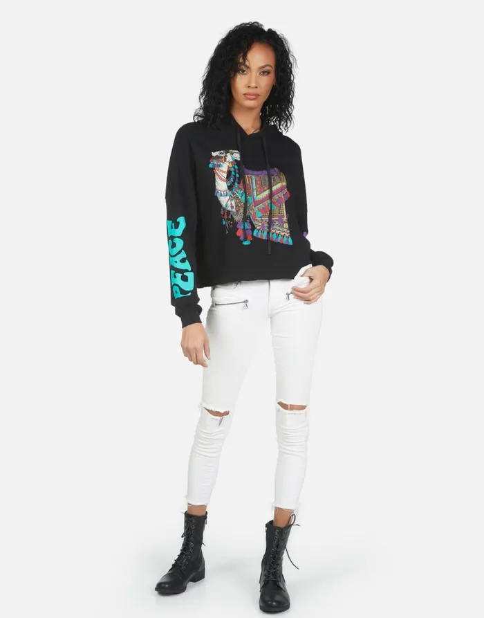 Cambry Peace Love Camel Black Women039s Lauren Moshi Hoodies