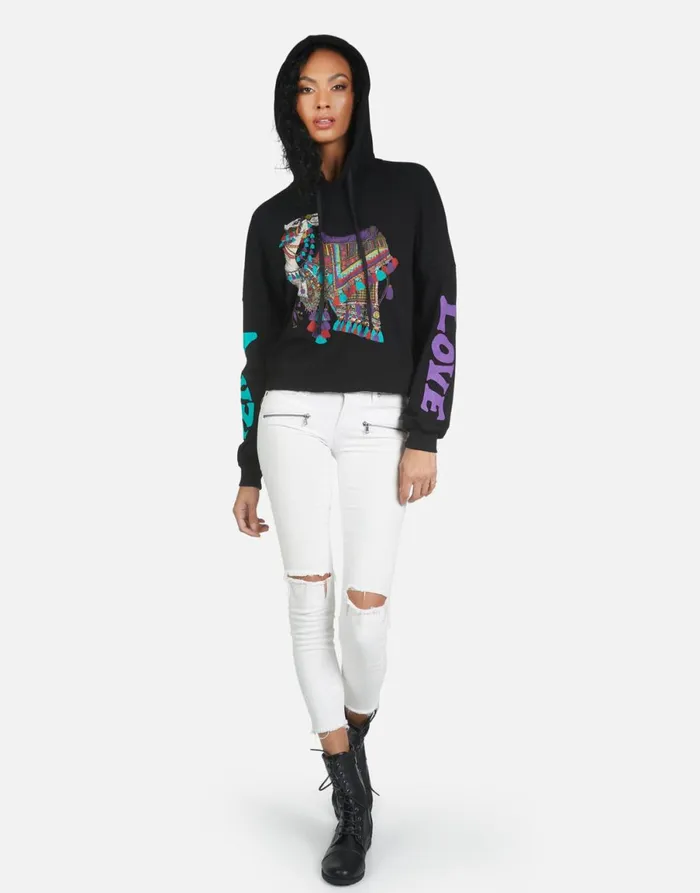Cambry Peace Love Camel Black Women039s Lauren Moshi Hoodies