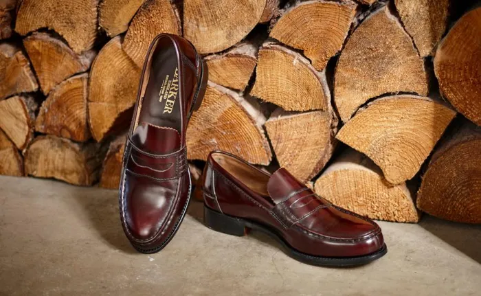 Caruso 8211 Burgundy HiShine Men Barker Shoes Mens Loafers
