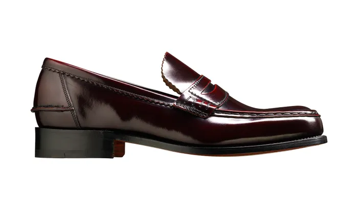 Caruso 8211 Burgundy HiShine Men Barker Shoes Mens Loafers