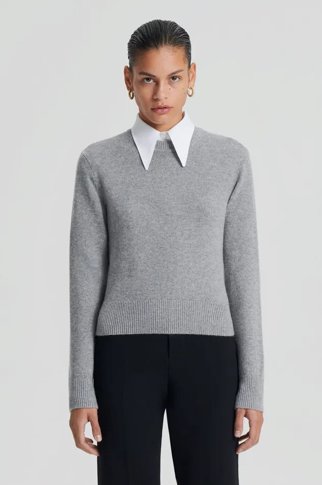 CASHMERE CREW SWEATER GREYMELANGE Women Sweaters Scanlan Theodore