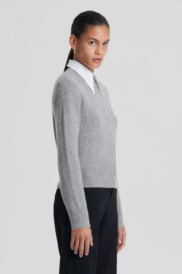 CASHMERE CREW SWEATER GREYMELANGE Women Sweaters Scanlan Theodore